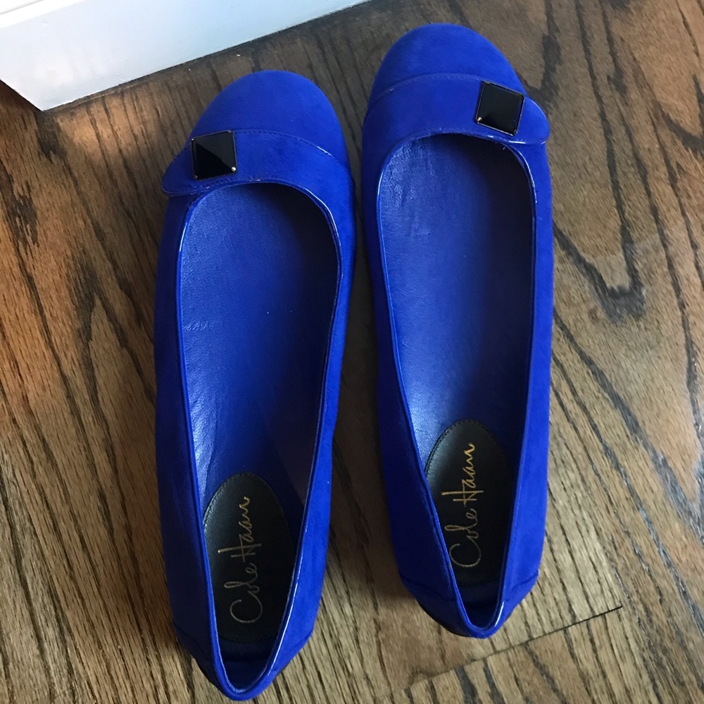 Cole Haan Cobalt Suede Ballet Flat, 9.5, New.